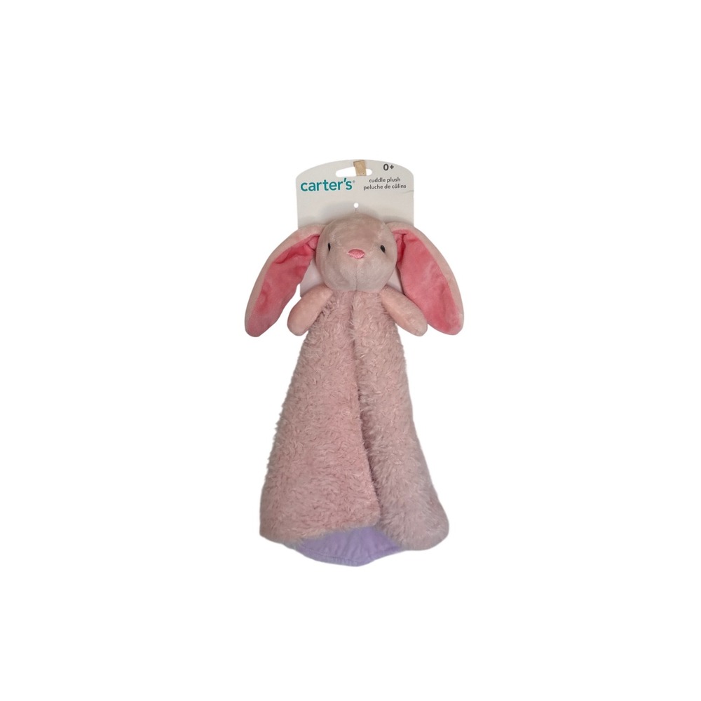 Carters Pink Baby Bunny Cuddle Plush Infant Girl Lovey Security Blanket 15" New